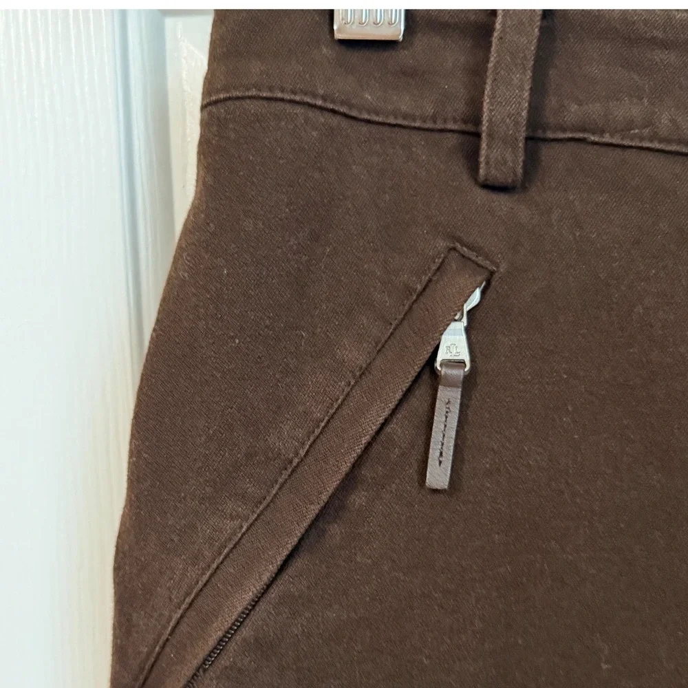 Ralph Lauren Chocolate Brown Pencil Skirt Womens Size 8 Zip Classic Quiet Luxury